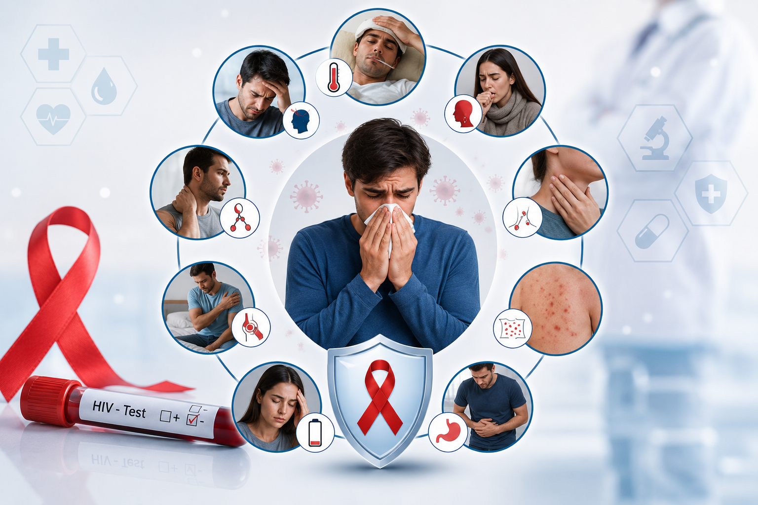 Early HIV symptoms — fatigue and fever